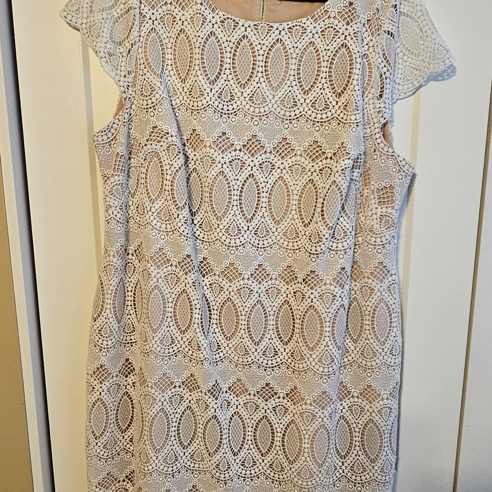 Eliza J White Lace Dress
